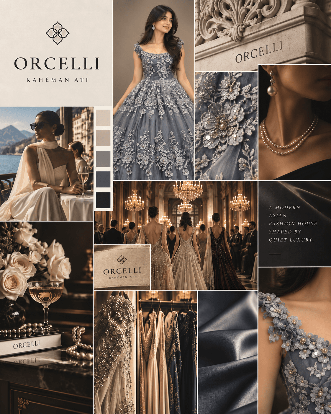 ORCELLI ivory jacquard label